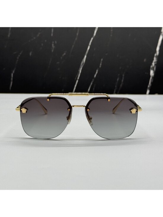 Versace VE2296 1002/84 Pilot Gray Gold Unisex Sunglasses Authentic NEW main image 9